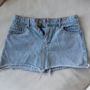 Edikted Pale Blue Denim Mini Skirt